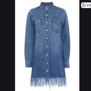 3x1 Blue Denim Fringe Hem Dress